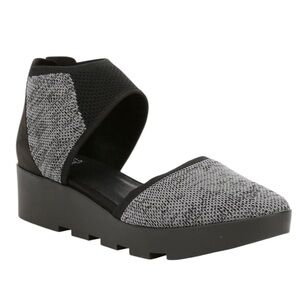 Eileen Fisher Ogden Stretch Knit Lugged Sole Wedge Shoes Lightweight Comfy